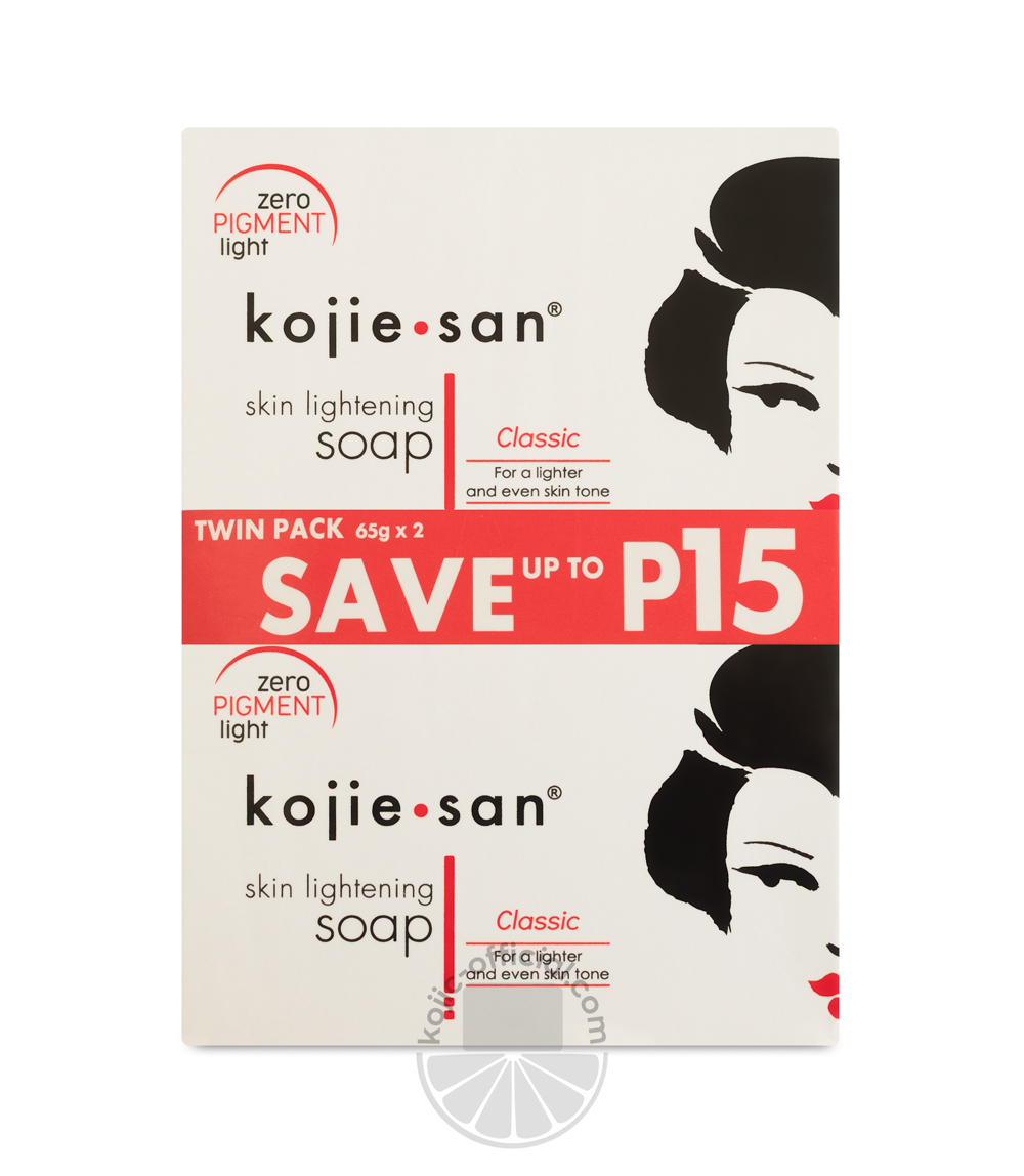Kojie San Original Skin Brightening Bar Soap, 65 g (Pack of 2) + Pouch